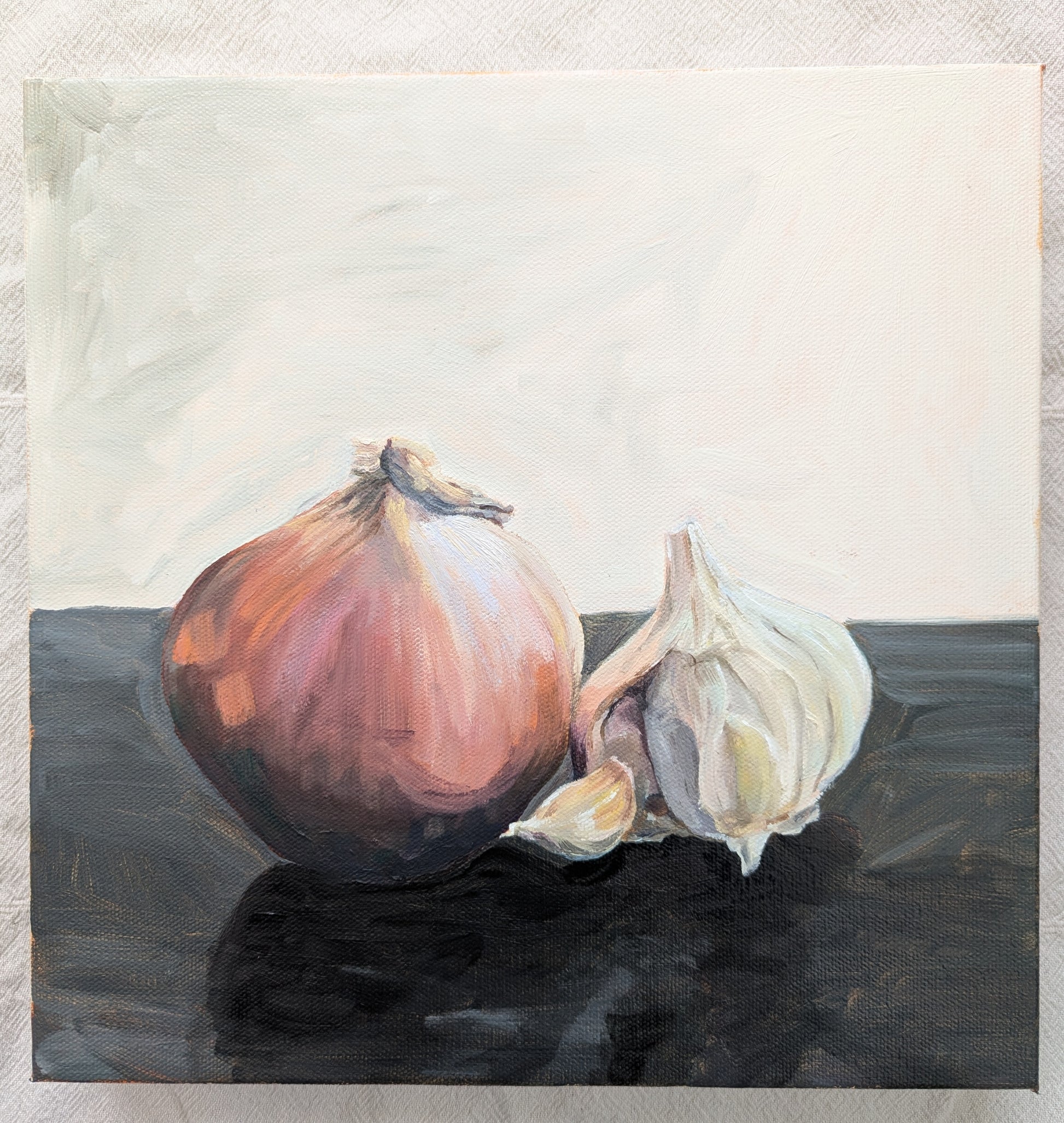 Original oil painting titled Nothing Fancy, 12x12 inches on 1.5 inch stretched canvas by Emily Langer