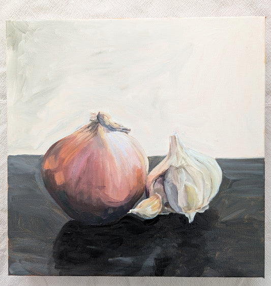 Original oil painting titled Nothing Fancy, 12x12 inches on 1.5 inch stretched canvas by Emily Langer